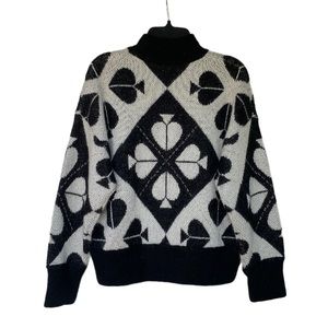 Kate Spade Mohair/ Wool blend Sweater with metallic spades throughout -brand new